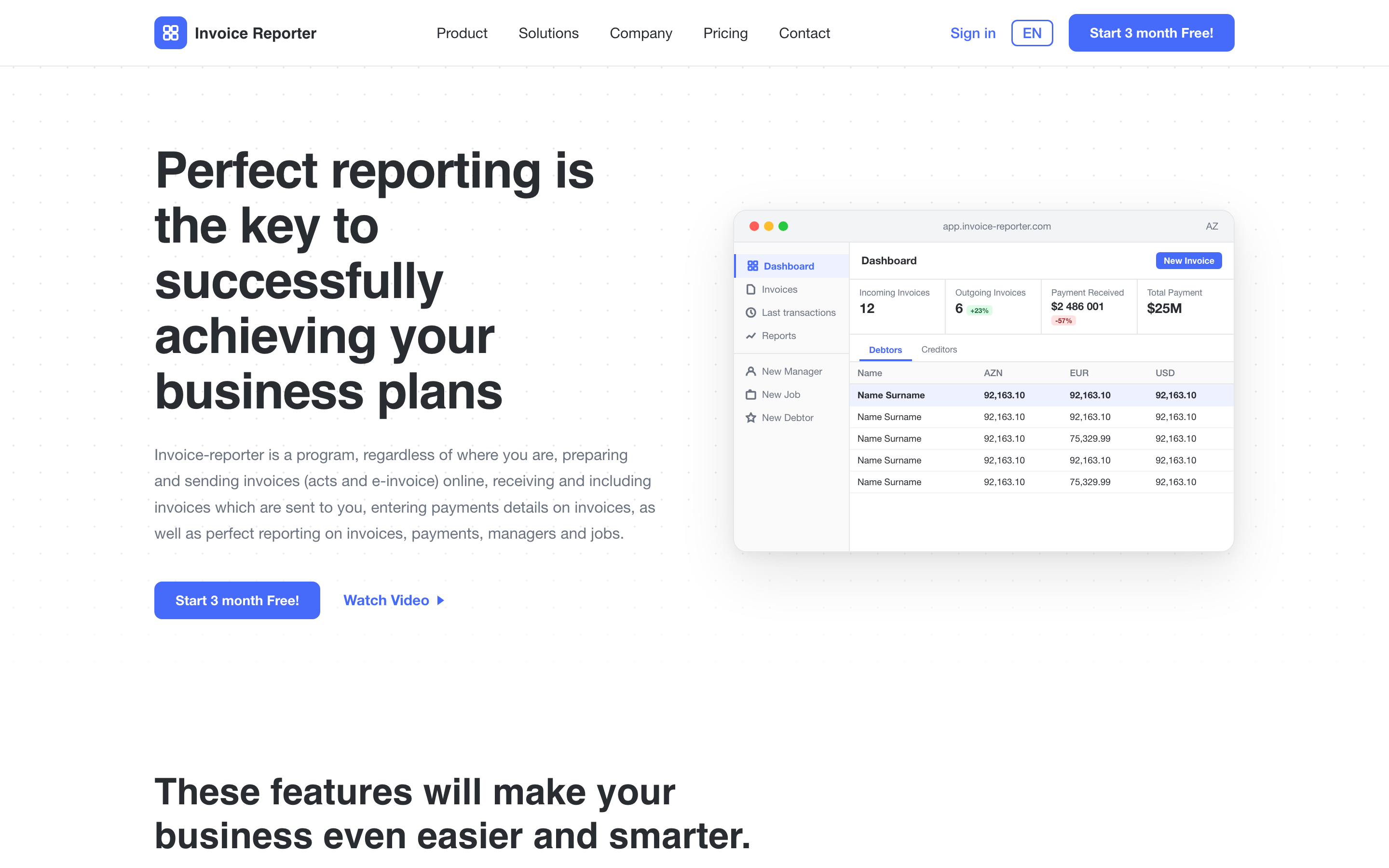 2026 landing page rebuilt in code, with a bento feature grid and dashboard preview